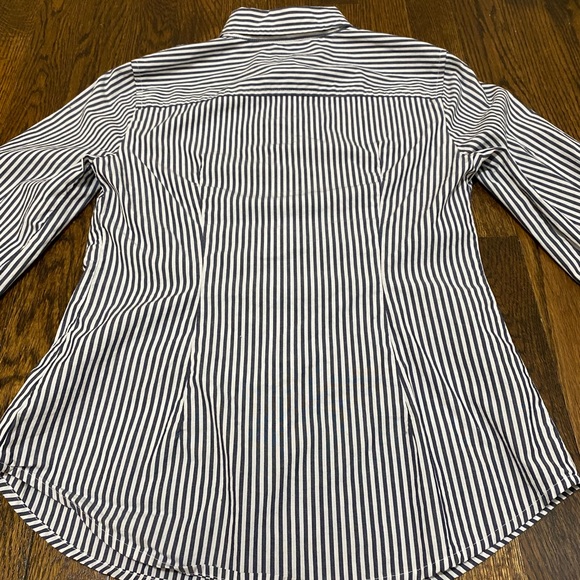 NWOT Banana Republic blue stripe button down 0 petite - Picture 6 of 12